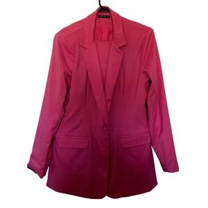 Nasty Gal Vibrant Pink Blazer w/ Matching Wide Legged Pant
